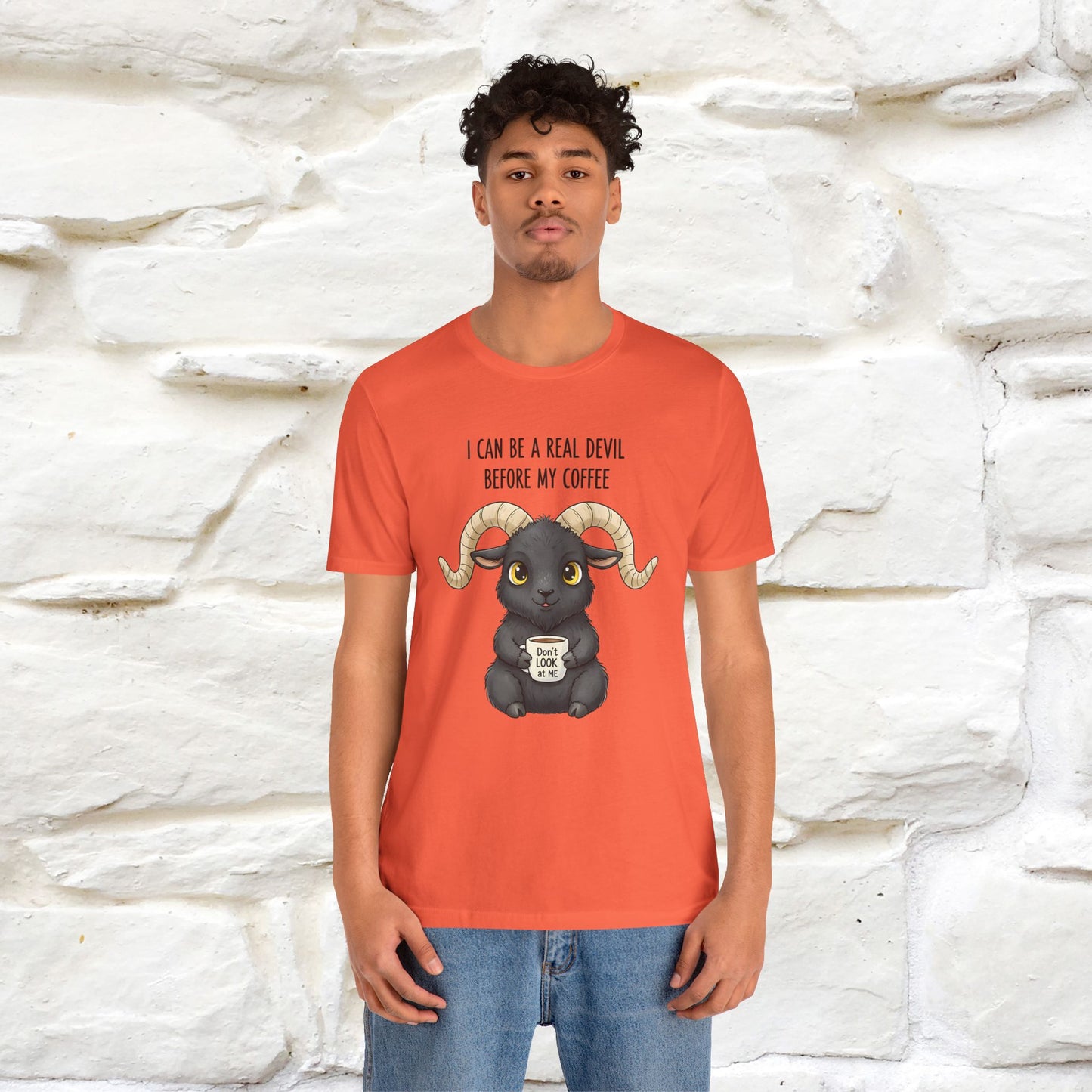 "I Can Be a Real Devil Before My Coffe" Funny T-shirt |Nunu&Miao Studio - Nunu&Miao Studio