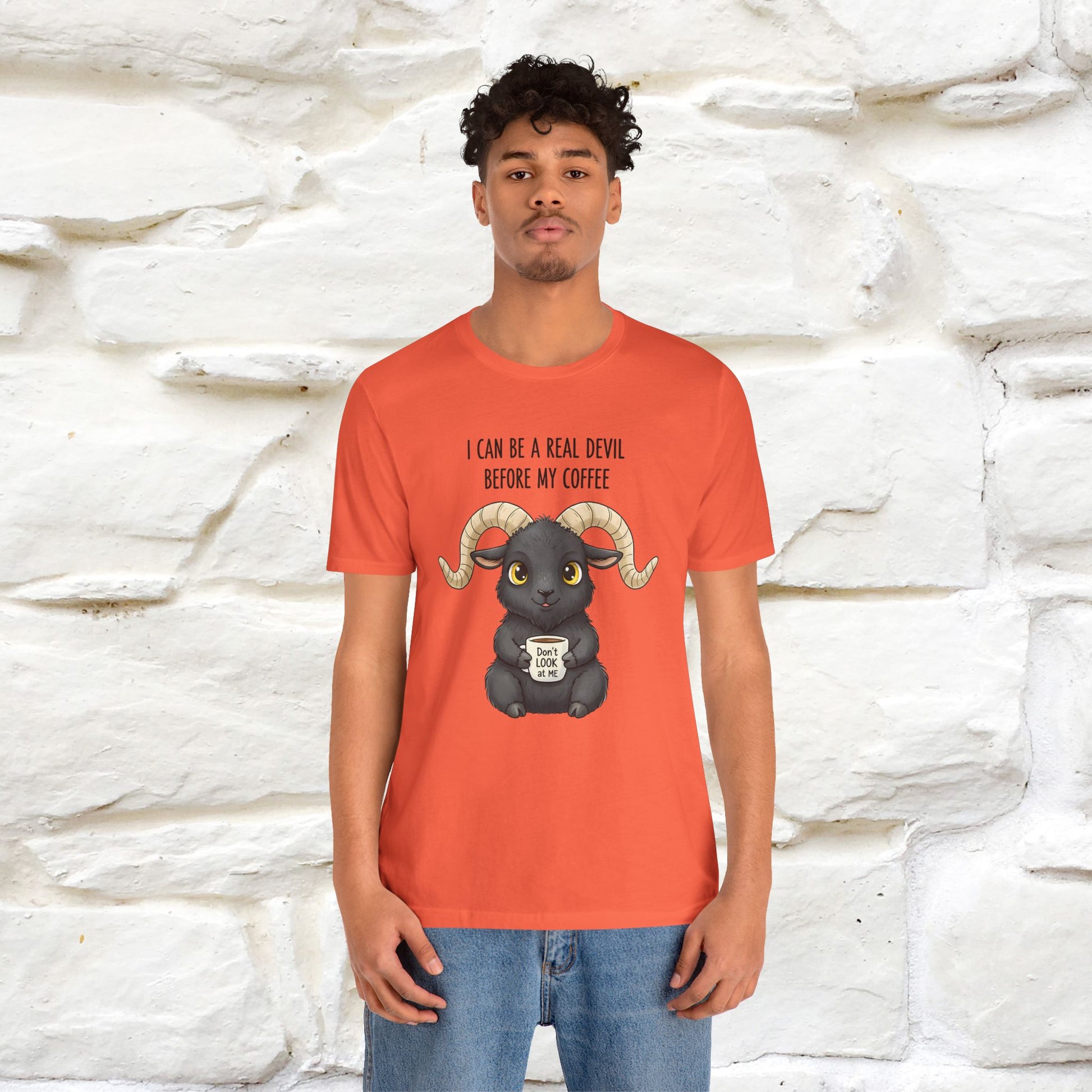 "I Can Be a Real Devil Before My Coffe" Funny T-shirt |Nunu&Miao Studio - Nunu&Miao Studio