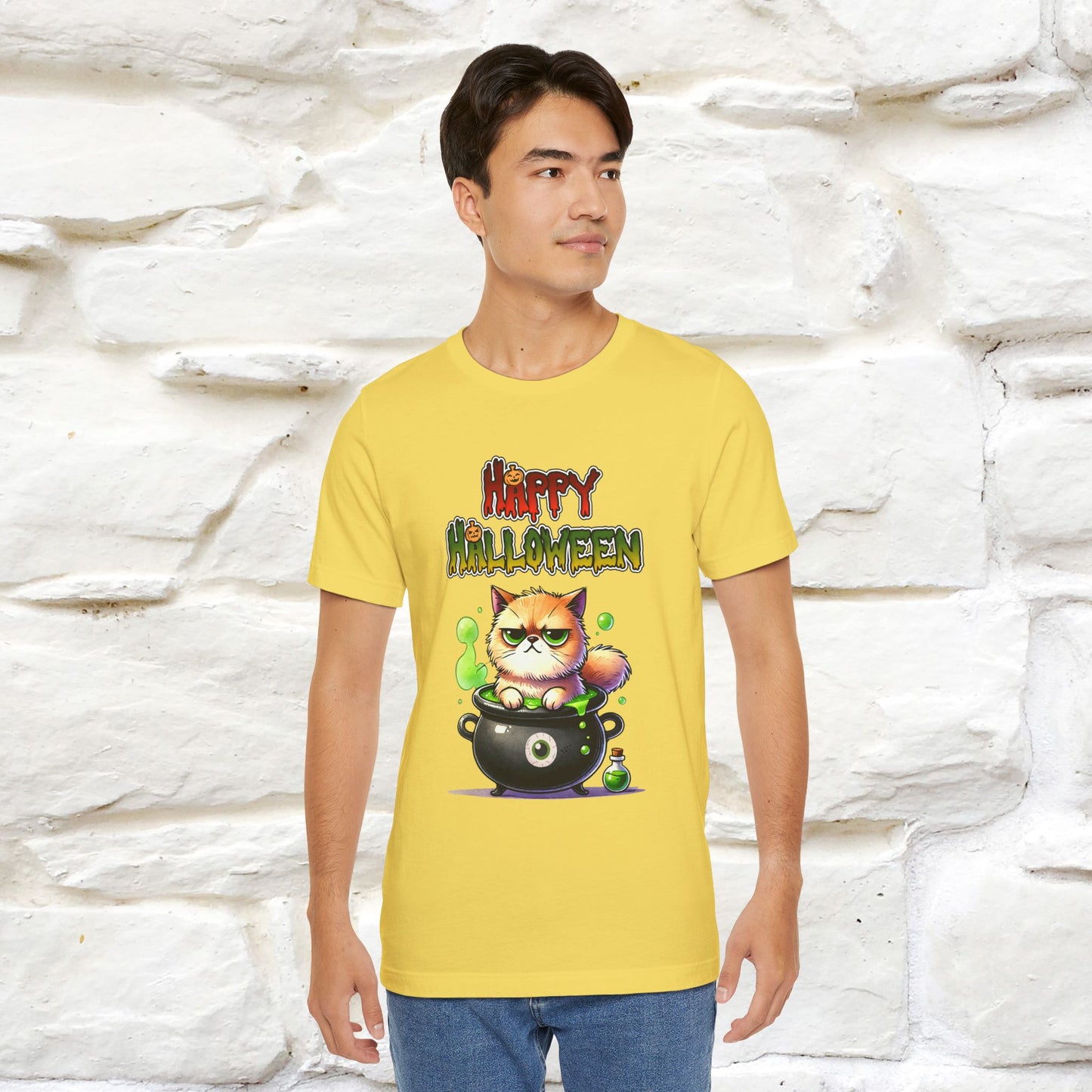 "Angry Cat Happy Halloween" Cat  T-shirt |Nunu&Miao Studio - Nunu&Miao Studio