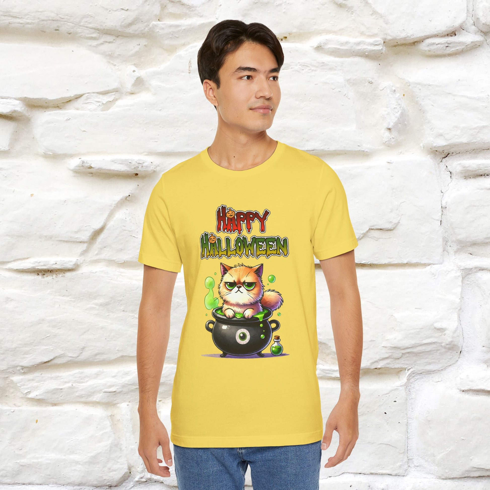 "Angry Cat Happy Halloween" Cat  T-shirt |Nunu&Miao Studio - Nunu&Miao Studio