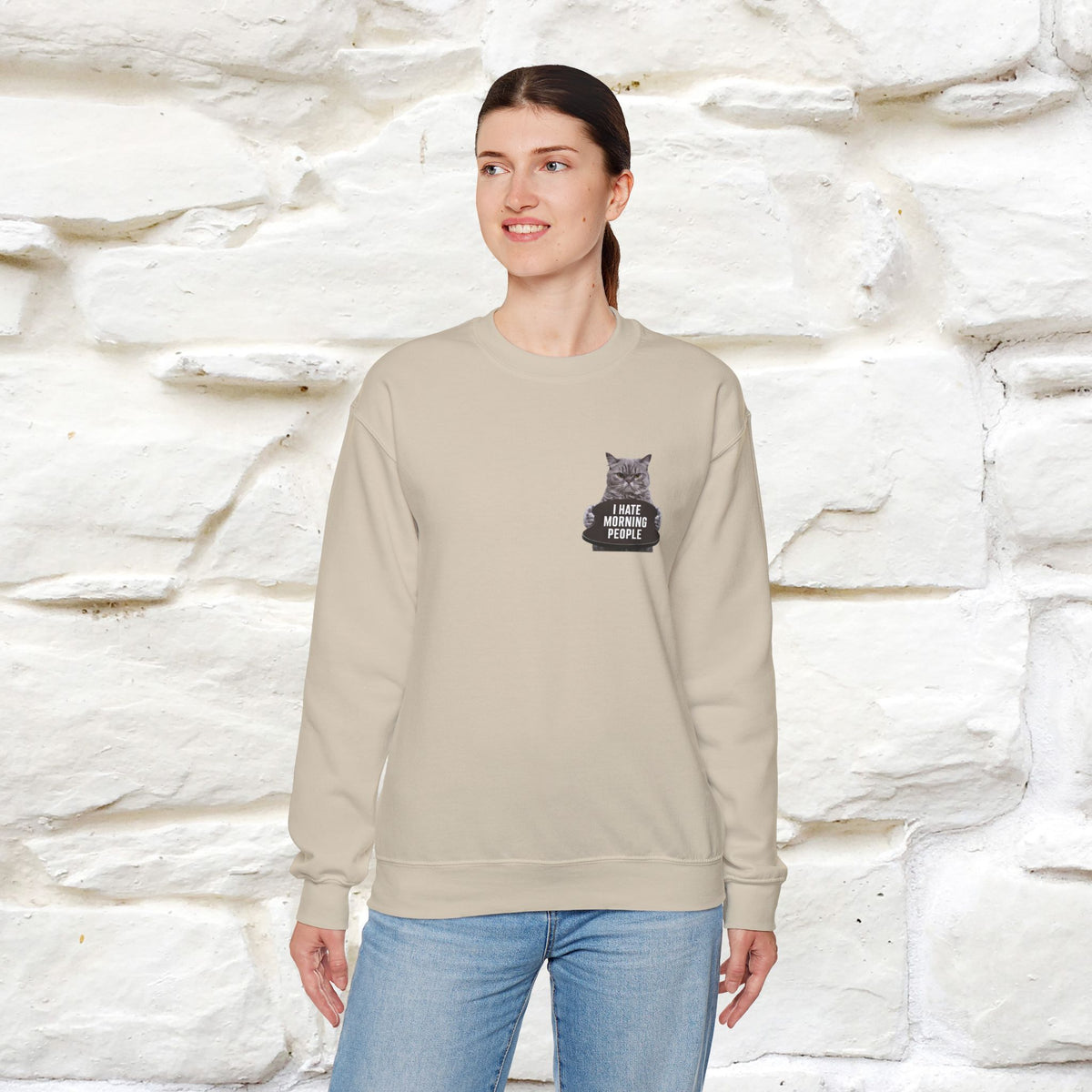 "I Hate Morning People'' |Cat Sweatshirt | Nunu&Miao Studio