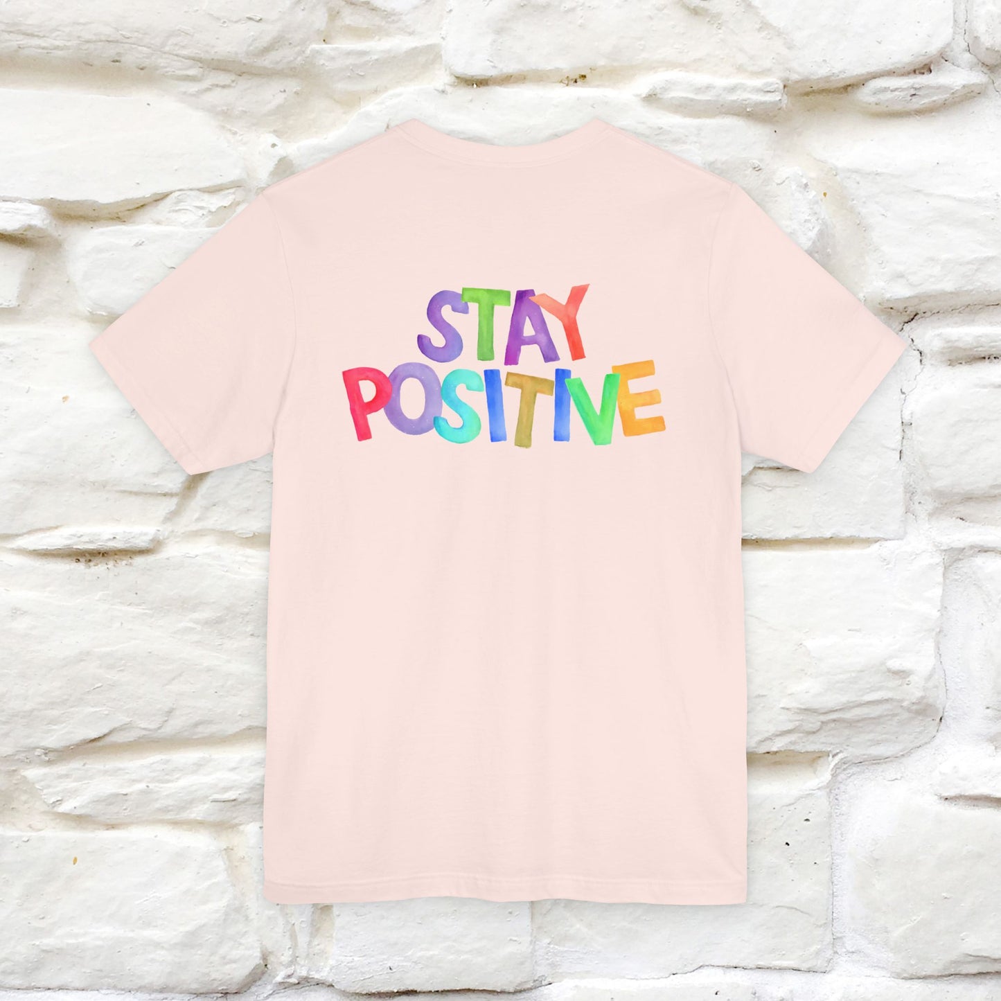 "Stay Positive'' Cat T-Shirt | Front & Back Design | Nunu&Miao Studio - Nunu&Miao Studio