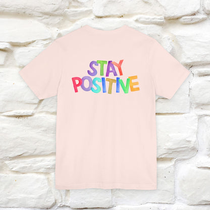 "Stay Positive'' Cat T-Shirt | Front & Back Design | Nunu&Miao Studio - Nunu&Miao Studio