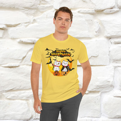 "Happy Halloween Cat Couple " Cat  T-shirt |Nunu&Miao Studio - Nunu&Miao Studio