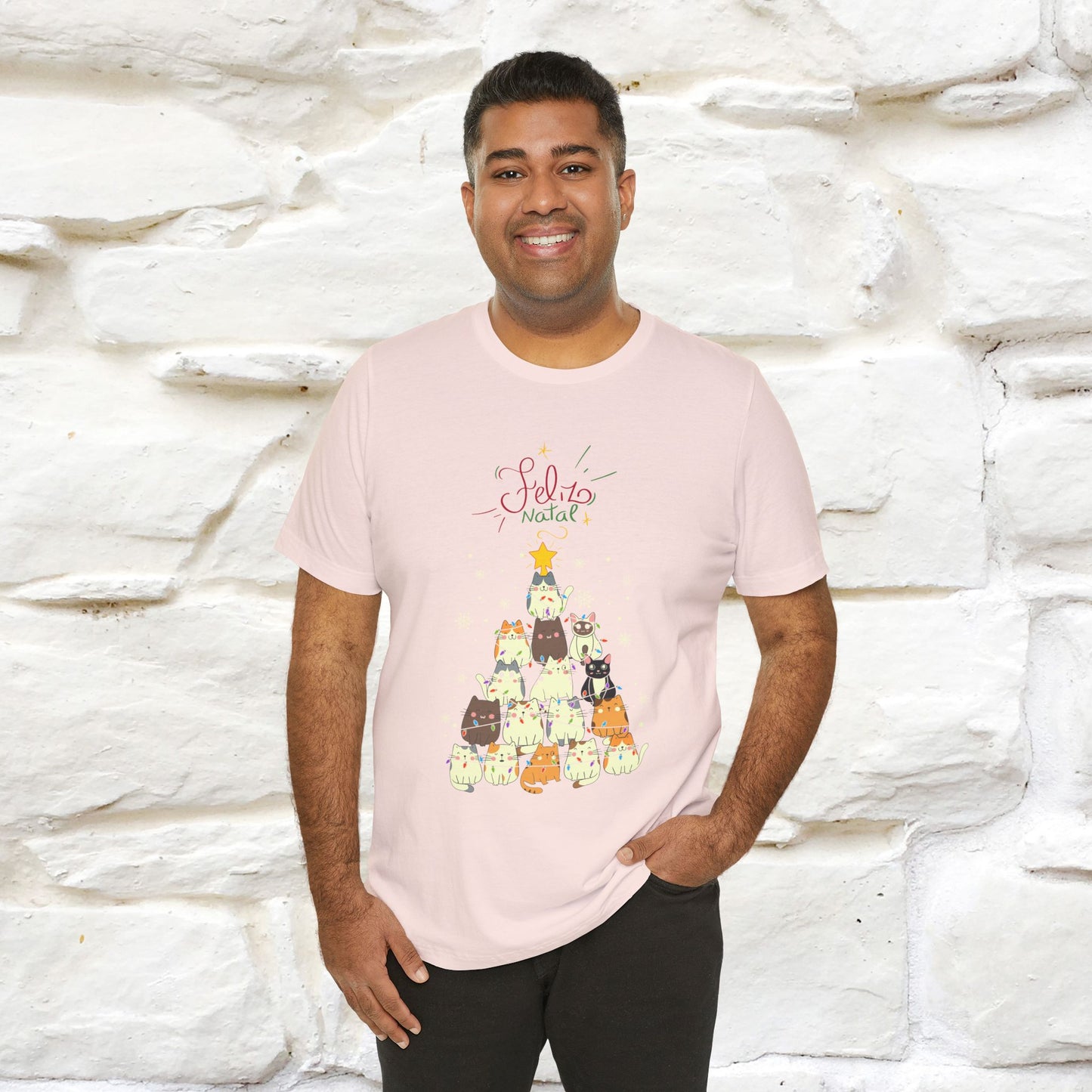"Feliz Natal" Cat T-shirt|Nunu&Miao Studio - Nunu&Miao Studio