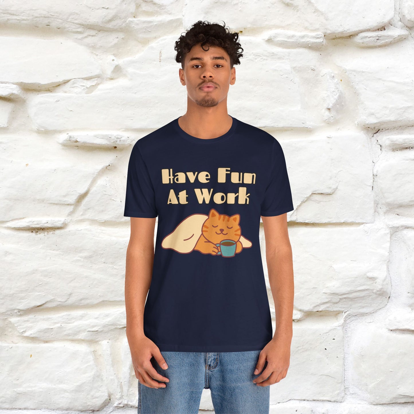 "Have Fun At Work" Cat T-shirt |Nunu&Miao Studio - Nunu&Miao Studio