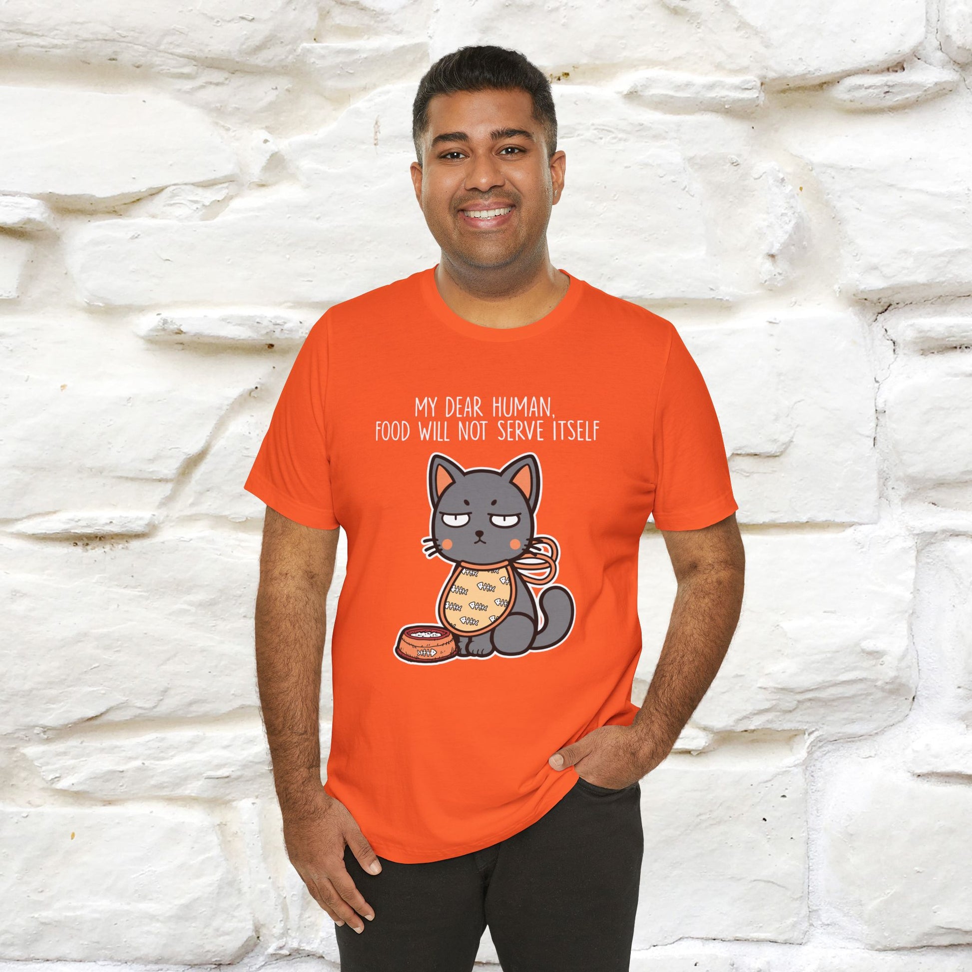 "Dear Human, Food Will Not Serve Itself" |Cat T-Shirt | Nunu&Miao Studio - Nunu&Miao Studio