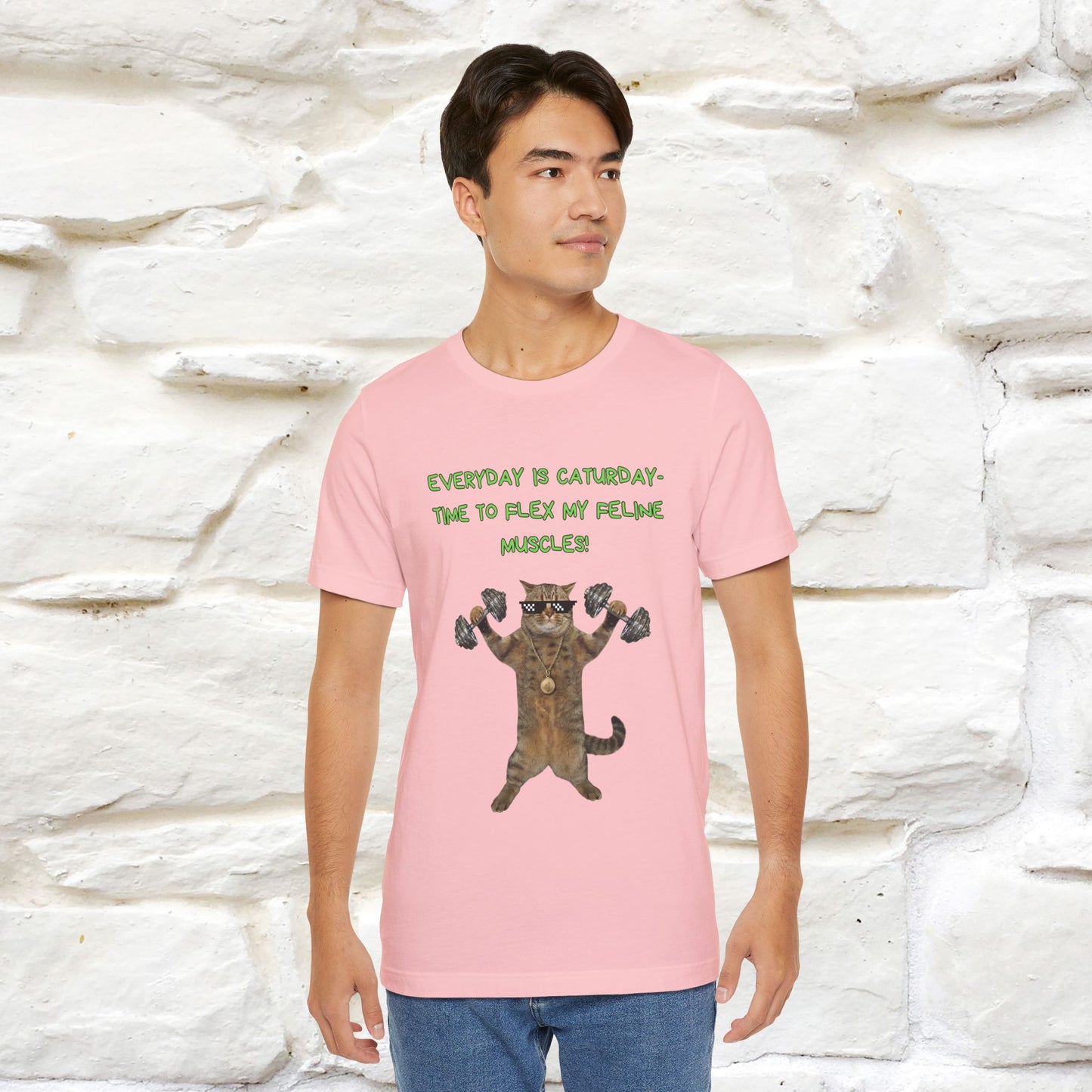 "Everyday Is Caturday – Flex My Feline Muscle"| Funny Cat T-Shirt  |Nunu&Miao Sudio - Nunu&Miao Studio
