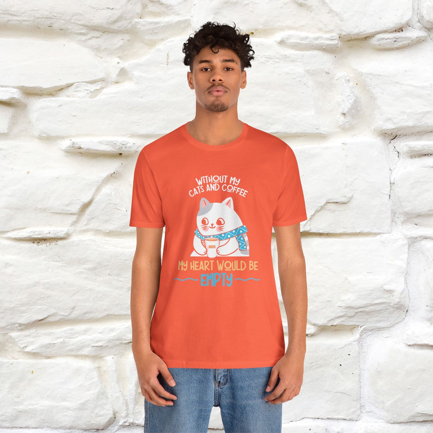 "Without My Cats and Coffee, My Heart Would Be Empty" Cat T-shirt | Nunu&Miao Studio - Nunu&Miao Studio