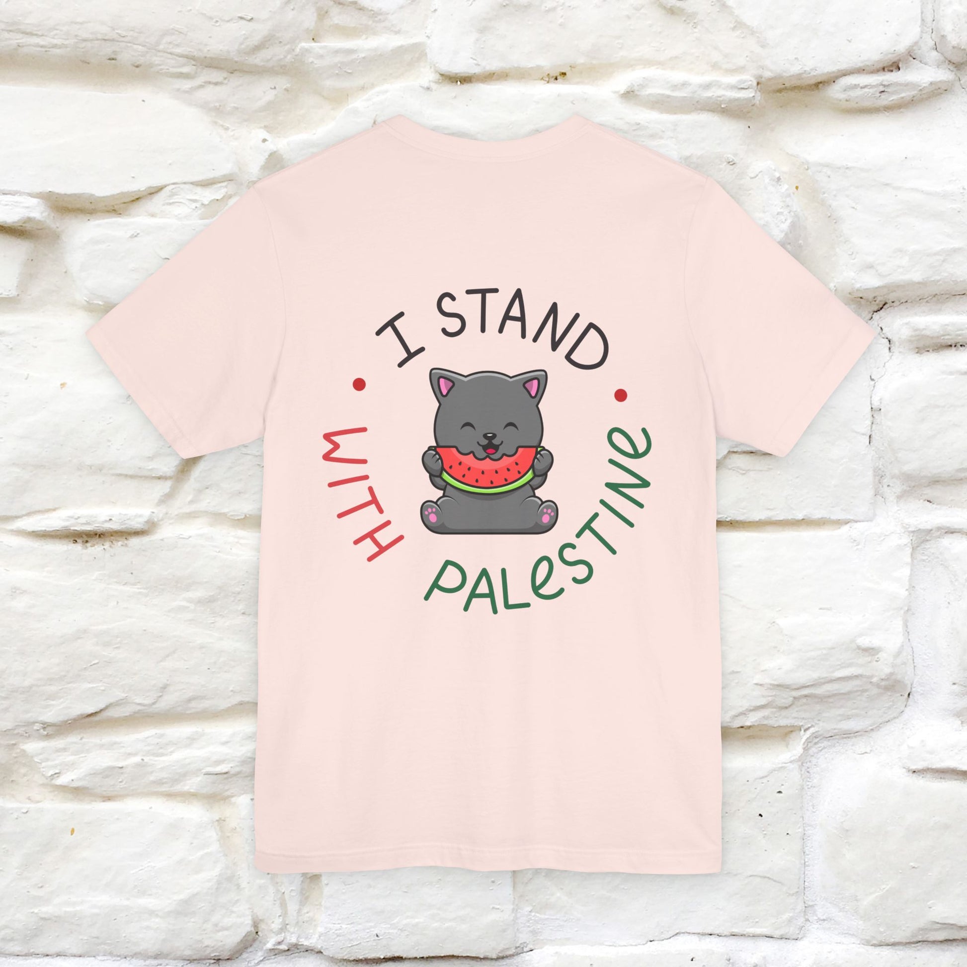 "I Stand With Palestine" Cat T-shirt | Front & Back Design |Nunu&Miao Studio - Nunu&Miao Studio