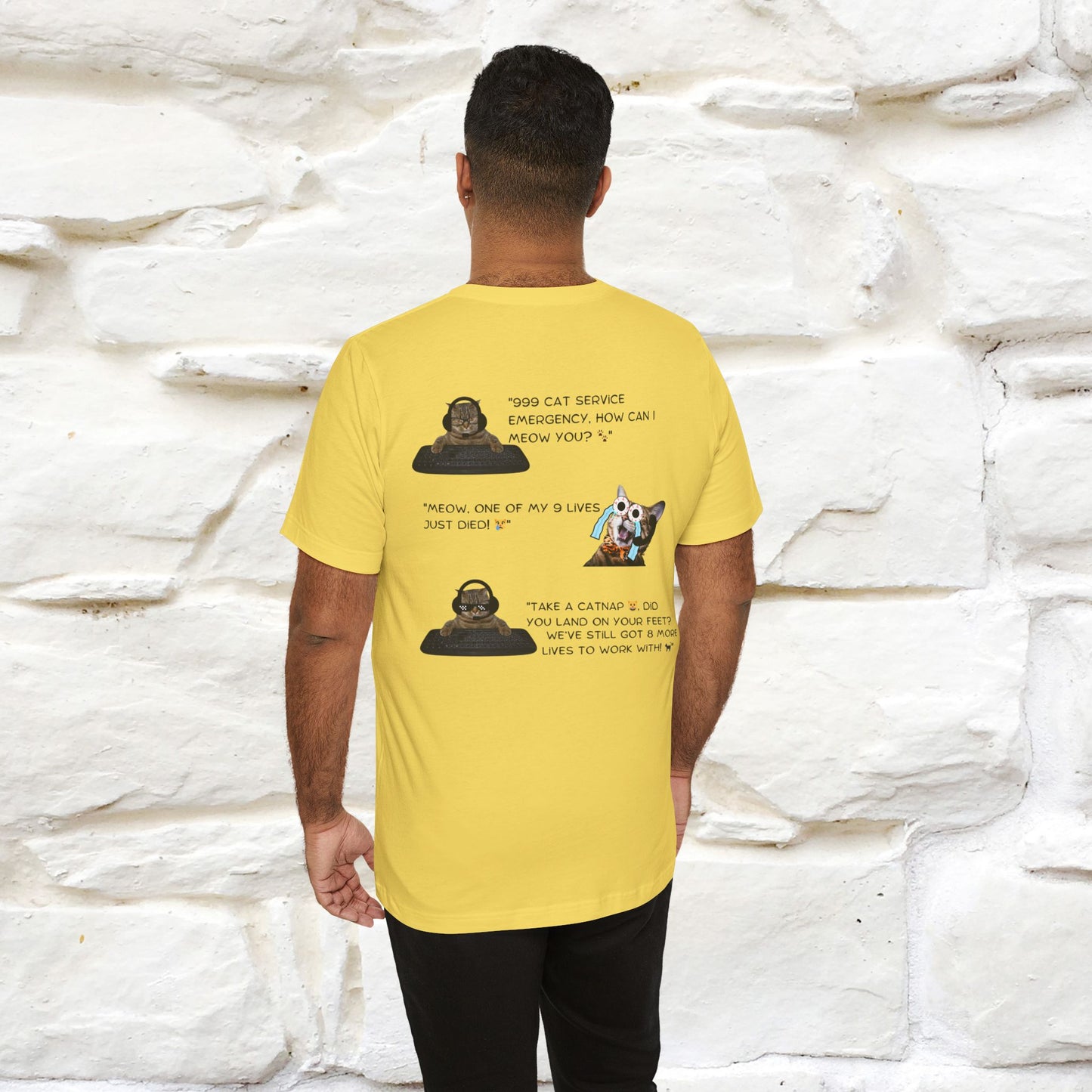 ''911 Emergency'' | Front & Back Design | Cat T-Shirt | Nunu&Miao Studio - Nunu&Miao Studio