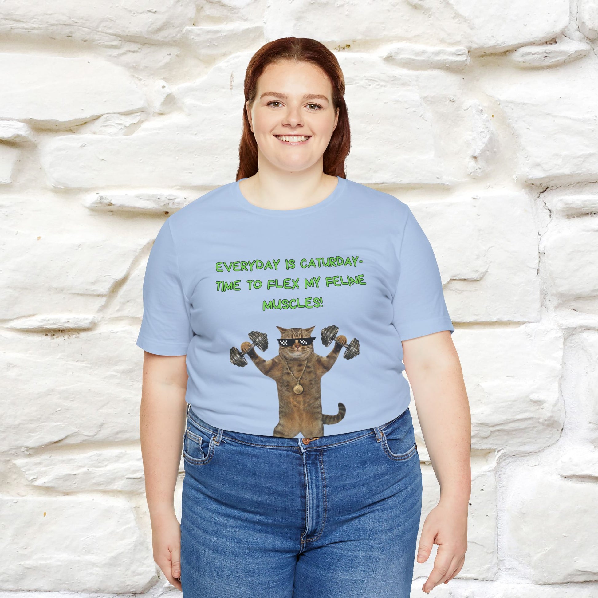 "Everyday Is Caturday – Flex My Feline Muscle"| Funny Cat T-Shirt  |Nunu&Miao Sudio - Nunu&Miao Studio