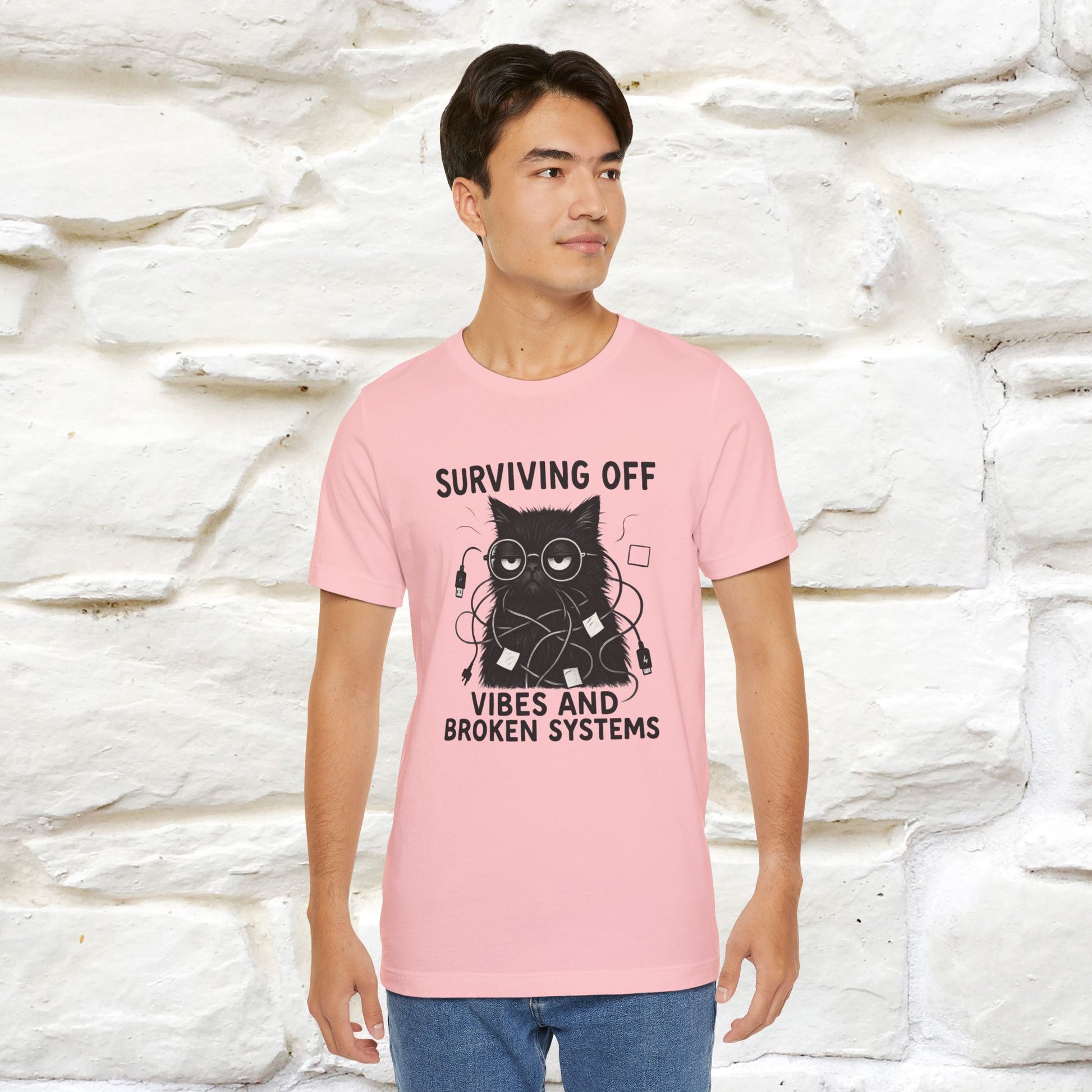 "Surviving Off...Vibes And Broken .. " |Cat T-Shirt | Nunu&Miao Studio - Nunu&Miao Studio