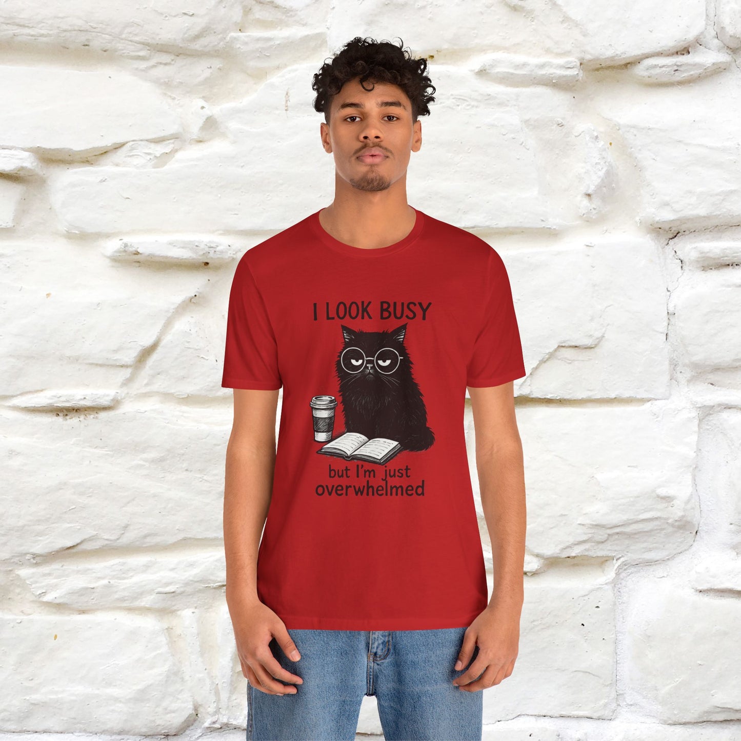 "I Look Busy But I'm Just Overwhelmed" |Cat T-Shirt | Nunu&Miao Studio - Nunu&Miao Studio