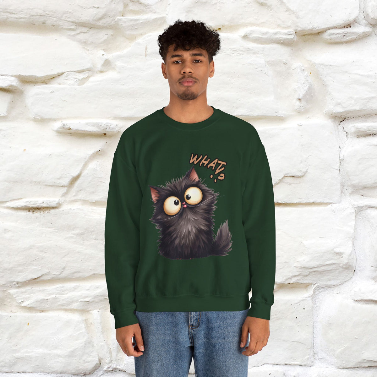 "What'' |Cat Sweatshirt | Nunu&Miao Studio