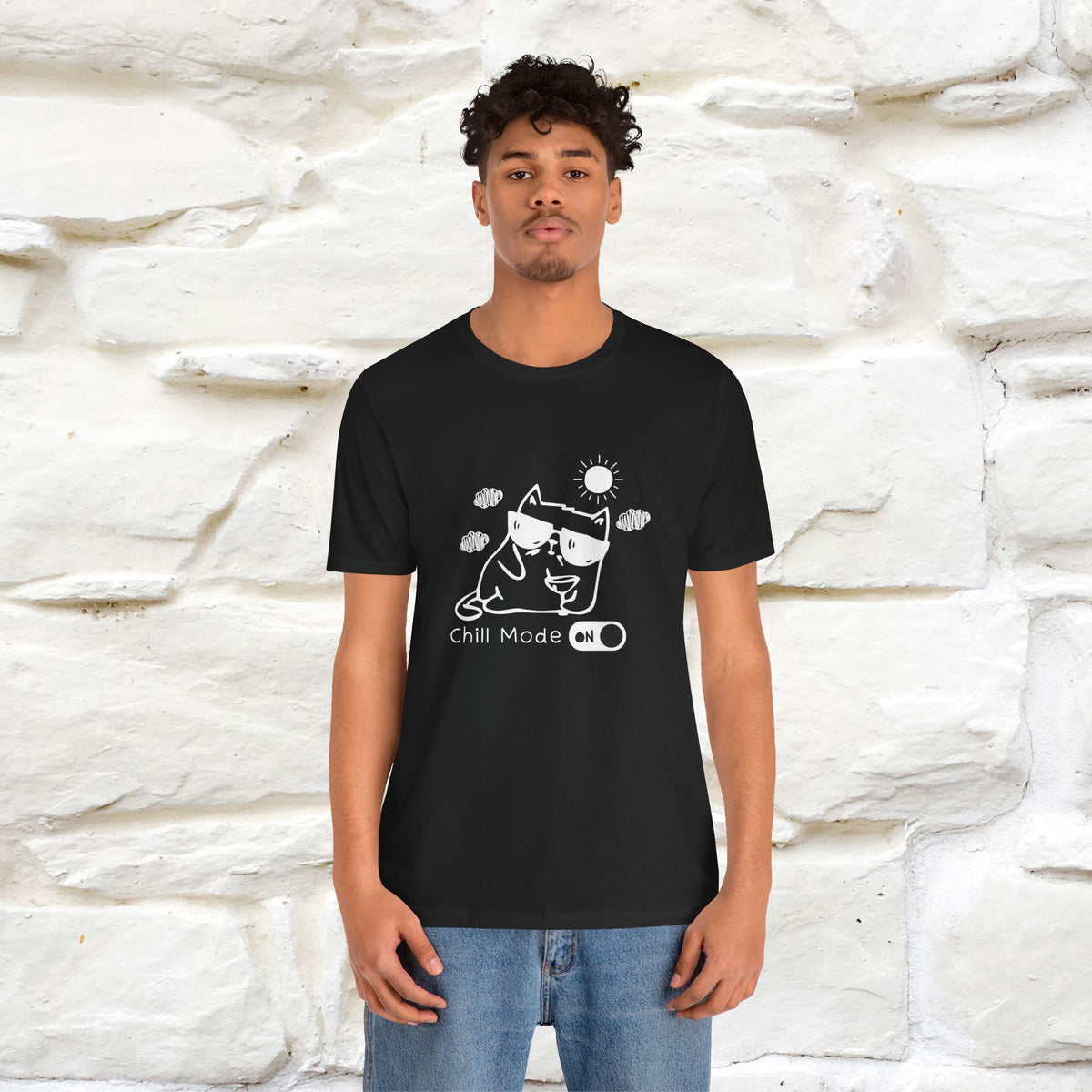 ''Chill Mode on'' Cat T-Shirt Front and Back Design | Nunu&Miao Studio