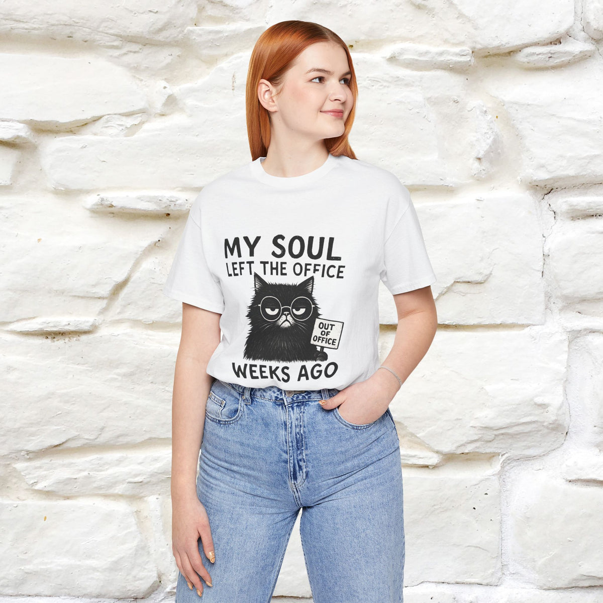 "My Soul Left The Office..." |Funny Cat T-Shirt | Nunu&Miao Studio