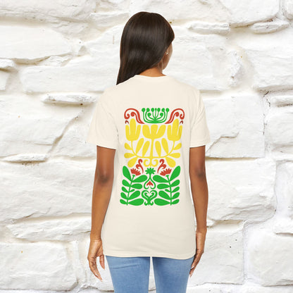 ''Floral Abstract'' Cat T-Shirt Front and Back Design | Nunu&Miao Studio - Nunu&Miao Studio