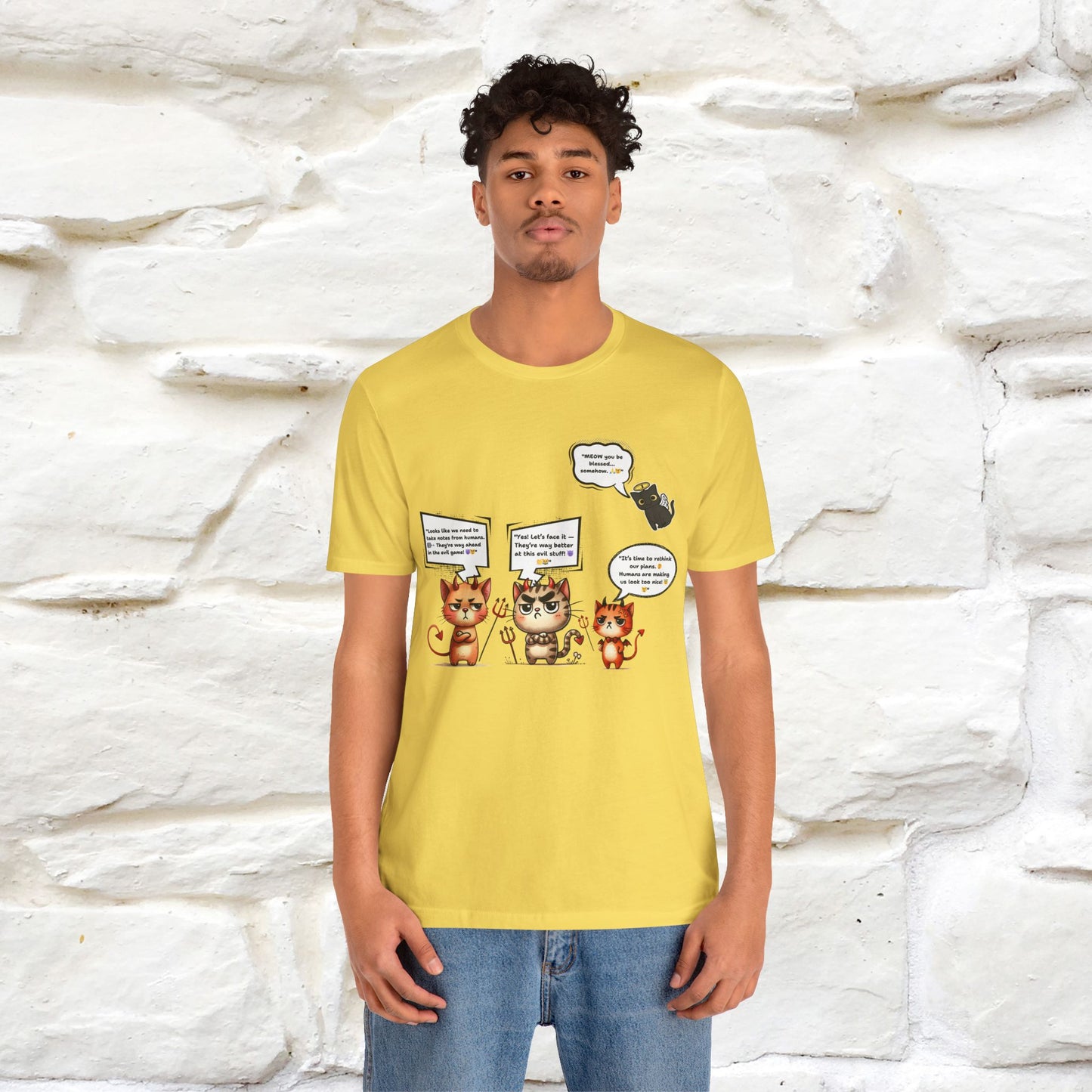 "Humans Are Way Ahead In The Evil Game! 😈😼" Cat  T-shirt |Nunu&Miao Studio - Nunu&Miao Studio