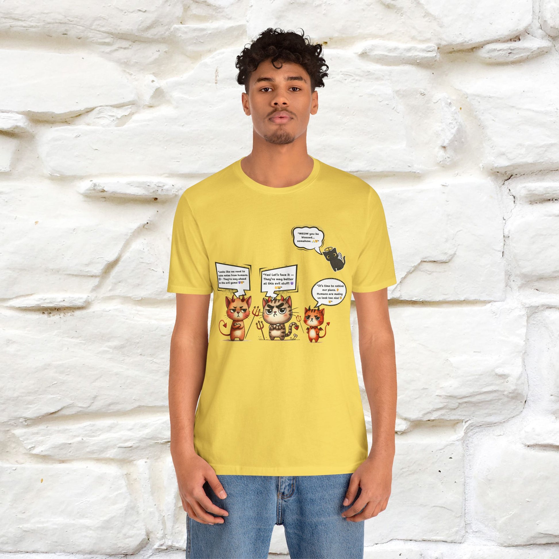 "Humans Are Way Ahead In The Evil Game! 😈😼" Cat  T-shirt |Nunu&Miao Studio - Nunu&Miao Studio