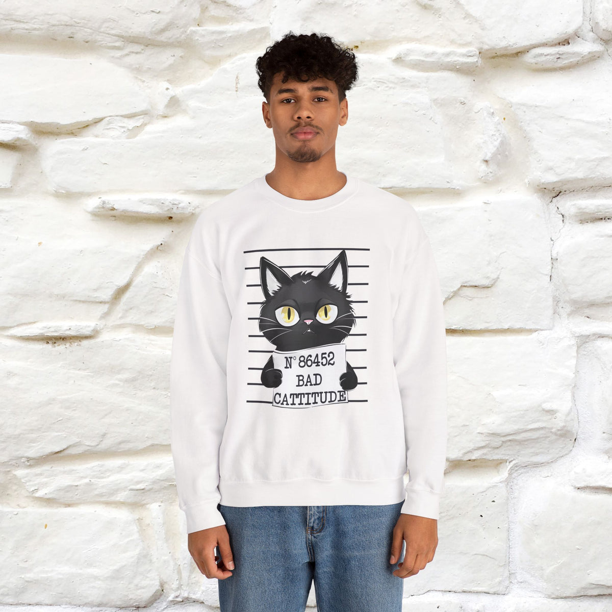 ''Bad Cattitude'' |Cat Sweatshirt | Nunu&Miao Studio