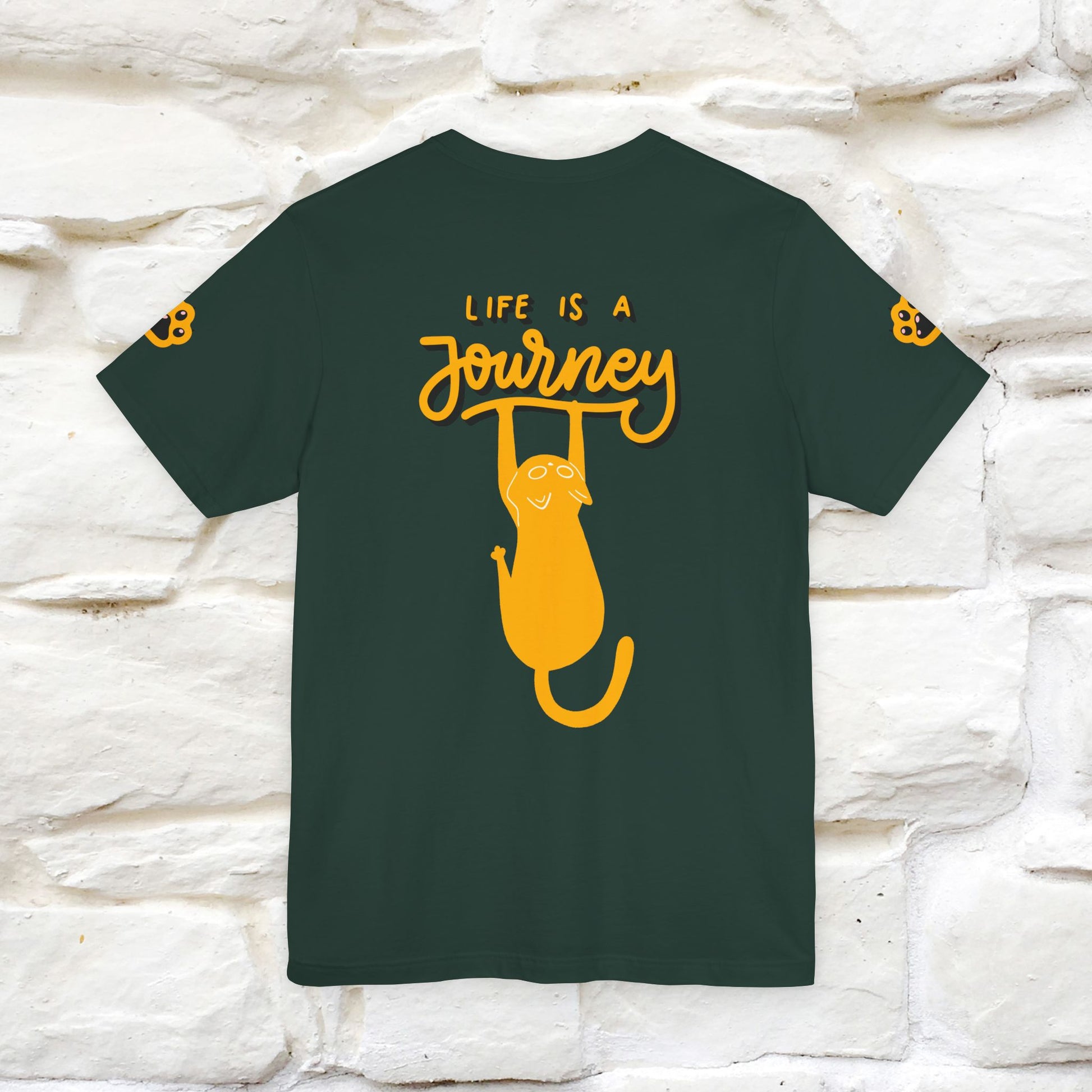 "Life Is A Journey'' Cat T-Shirt | Front & Back Design | Nunu&Miao Studio - Nunu&Miao Studio