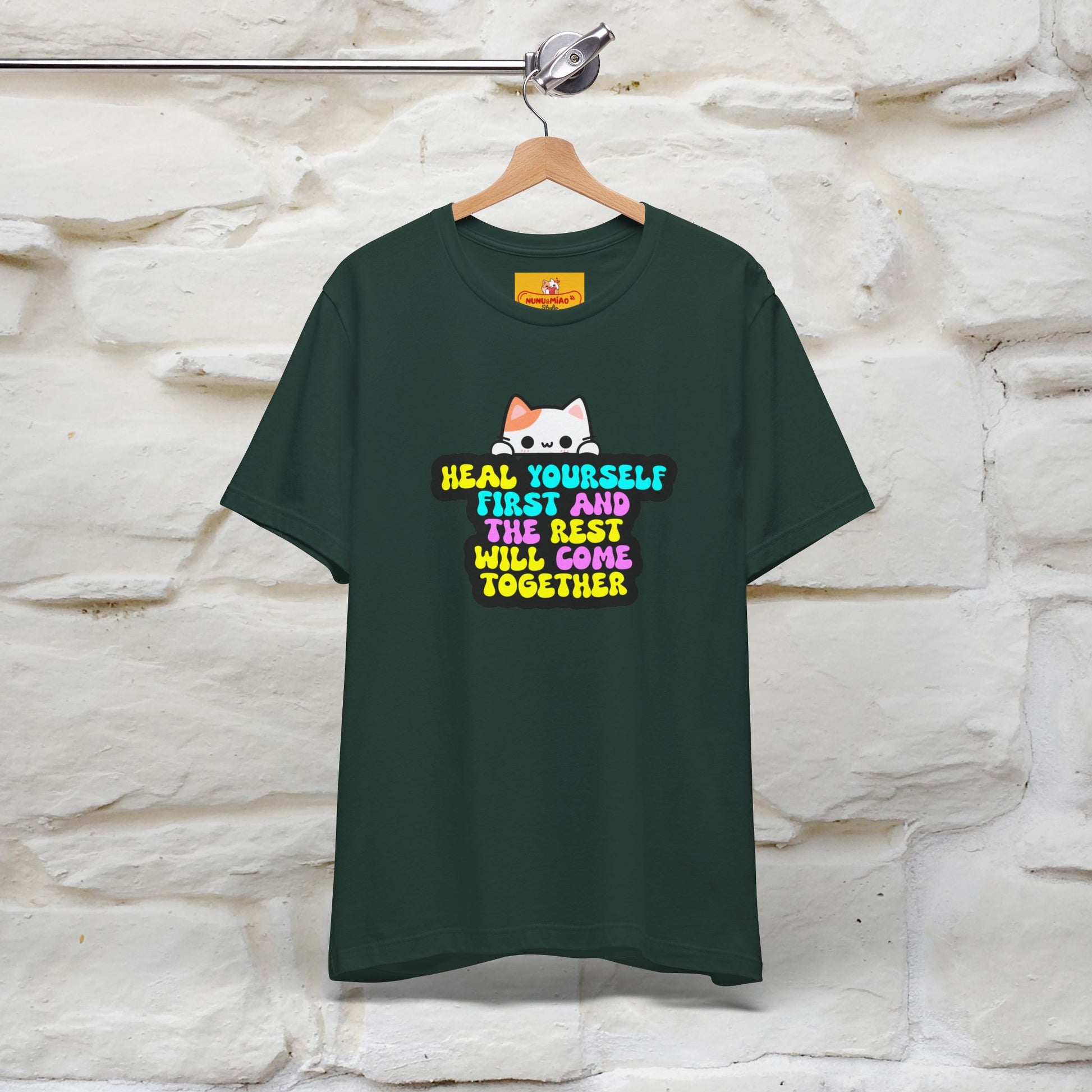 "Heal Yourself First And The Rest.." Cat T-shirt| Nunu&Miao Studio - Nunu&Miao Studio