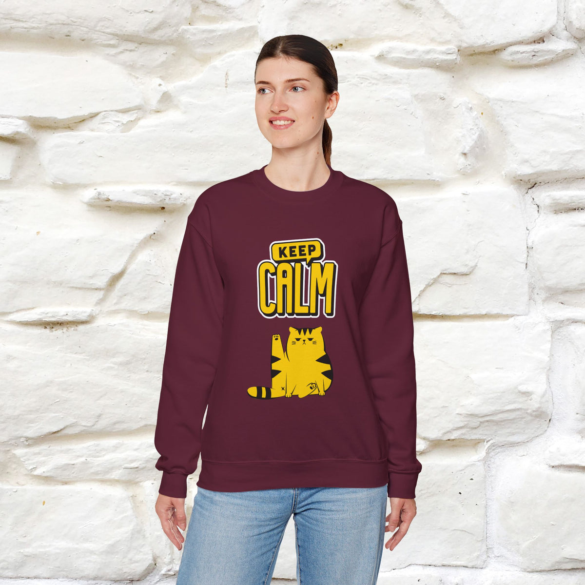 "Keep Calm'' |Cat Sweatshirt | Nunu&Miao Studio