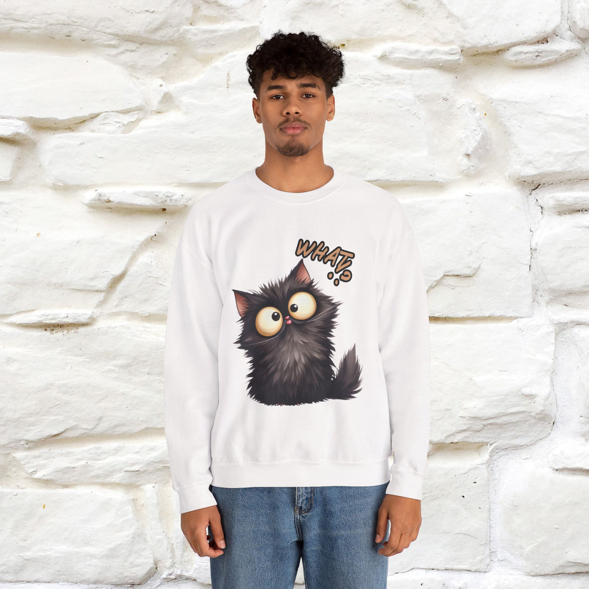 "What'' |Cat Sweatshirt | Nunu&Miao Studio