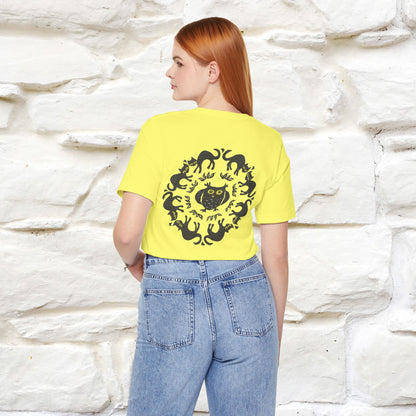 ''Black Cat Circle'' Cat T-Shirt Front and Back Design | Nunu&Miao Studio - Nunu&Miao Studio