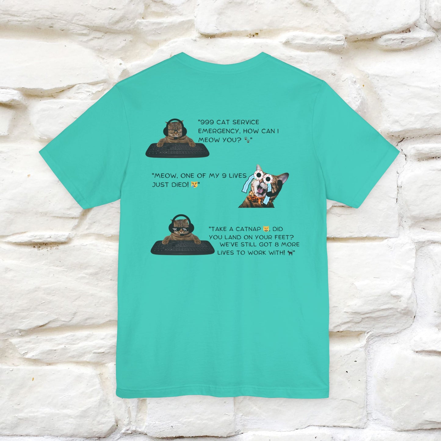 ''911 Emergency'' | Front & Back Design | Cat T-Shirt | Nunu&Miao Studio - Nunu&Miao Studio