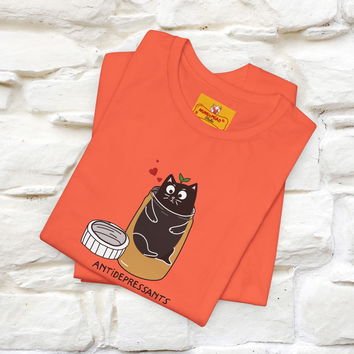 "Antidepressants" Cat T-Shirt | Front & Back Design | Nunu&Miao Studio - Nunu&Miao Studio