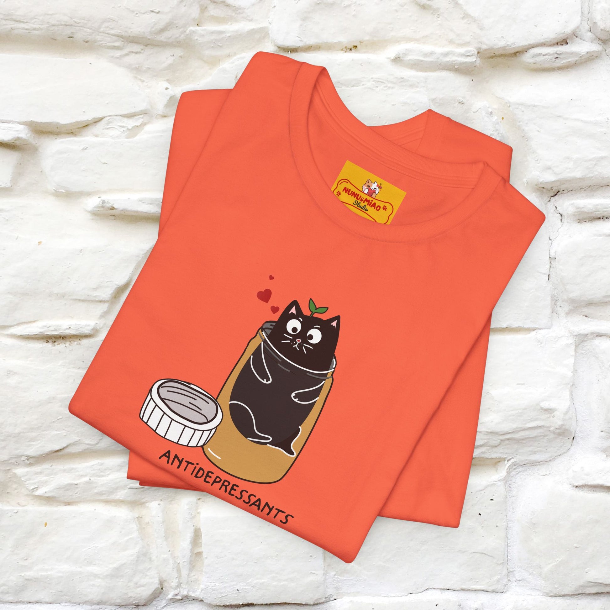 "Antidepressants" Cat T-Shirt | Front & Back Design | Nunu&Miao Studio - Nunu&Miao Studio