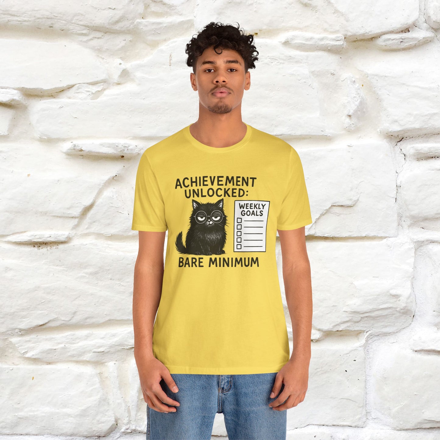 "Achievement Unlocked Bare Minimum." |Cat T-Shirt | Nunu&Miao Studio - Nunu&Miao Studio