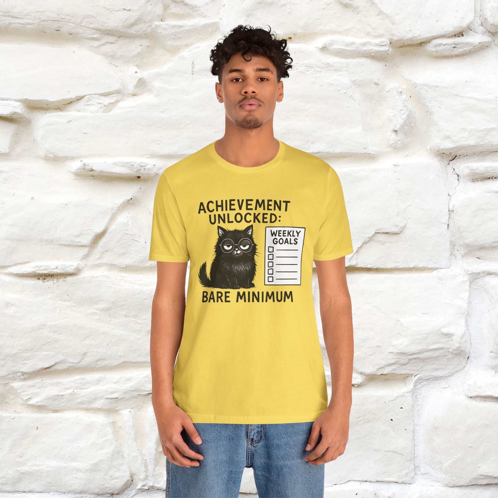 "Achievement Unlocked Bare Minimum." |Cat T-Shirt | Nunu&Miao Studio - Nunu&Miao Studio