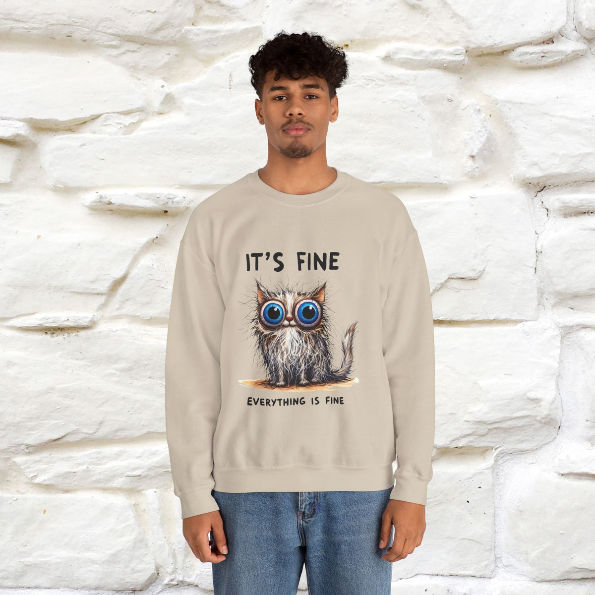 "It's Fine'' |Cat Sweatshirt | Nunu&Miao Studio
