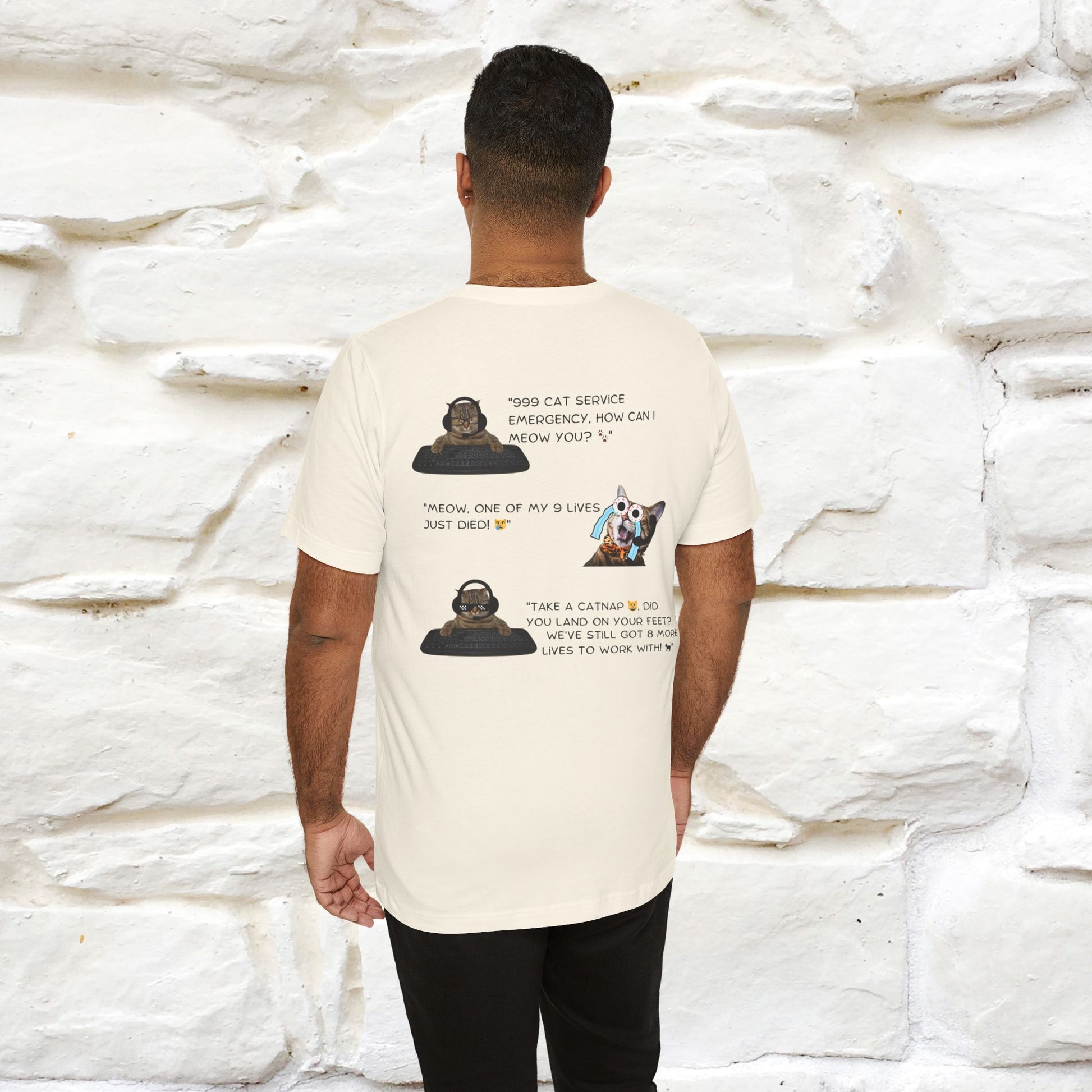''911 Emergency'' | Front & Back Design | Cat T-Shirt | Nunu&Miao Studio - Nunu&Miao Studio