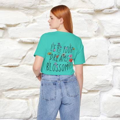 "Let Your Dreams Blossom'' Cat T-Shirt Front and Back Design | Nunu&Miao Studio - Nunu&Miao Studio