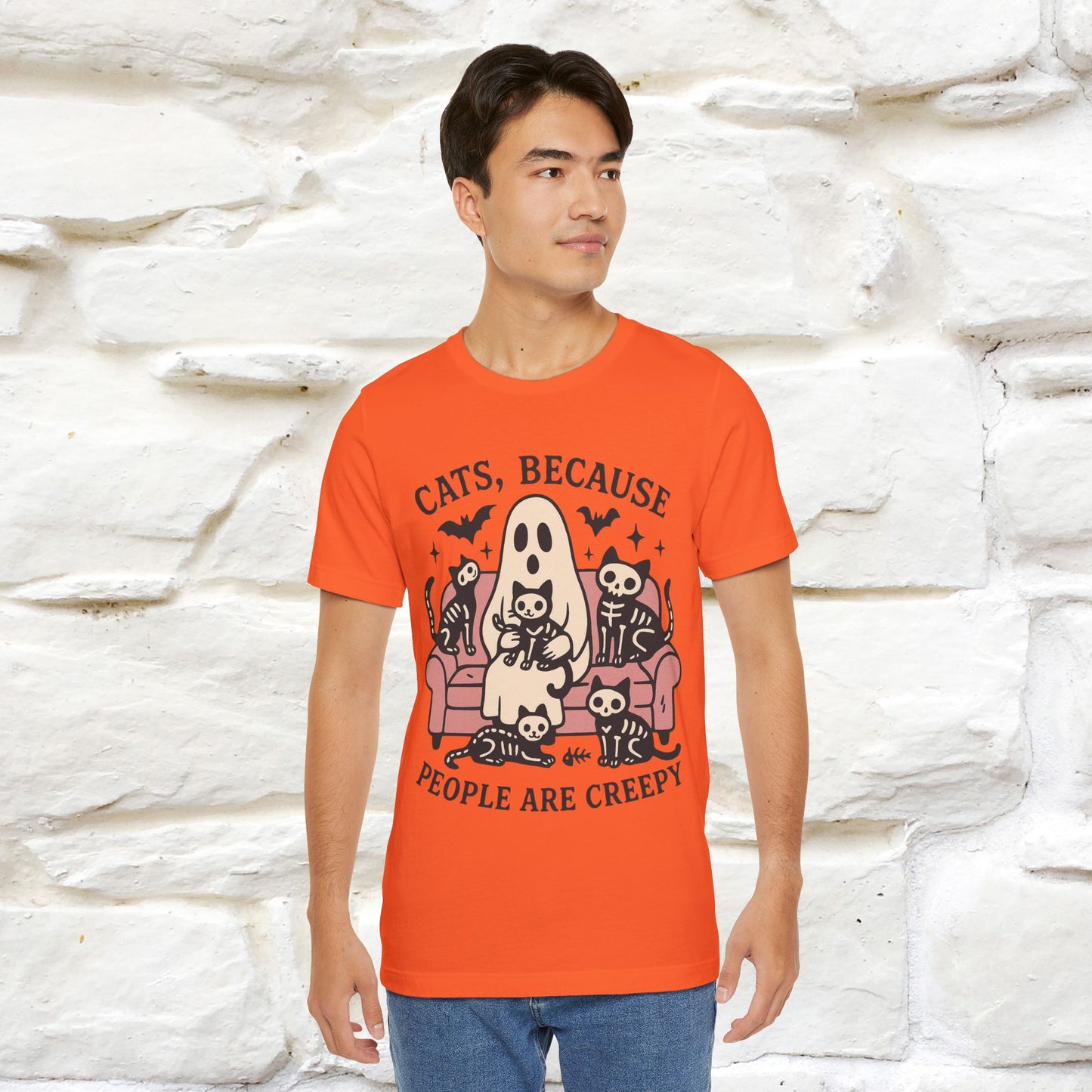 "Cat Because People Are Creepy" Halloween Cat T-shirt |Nunu&Miao Studio - Nunu&Miao Studio