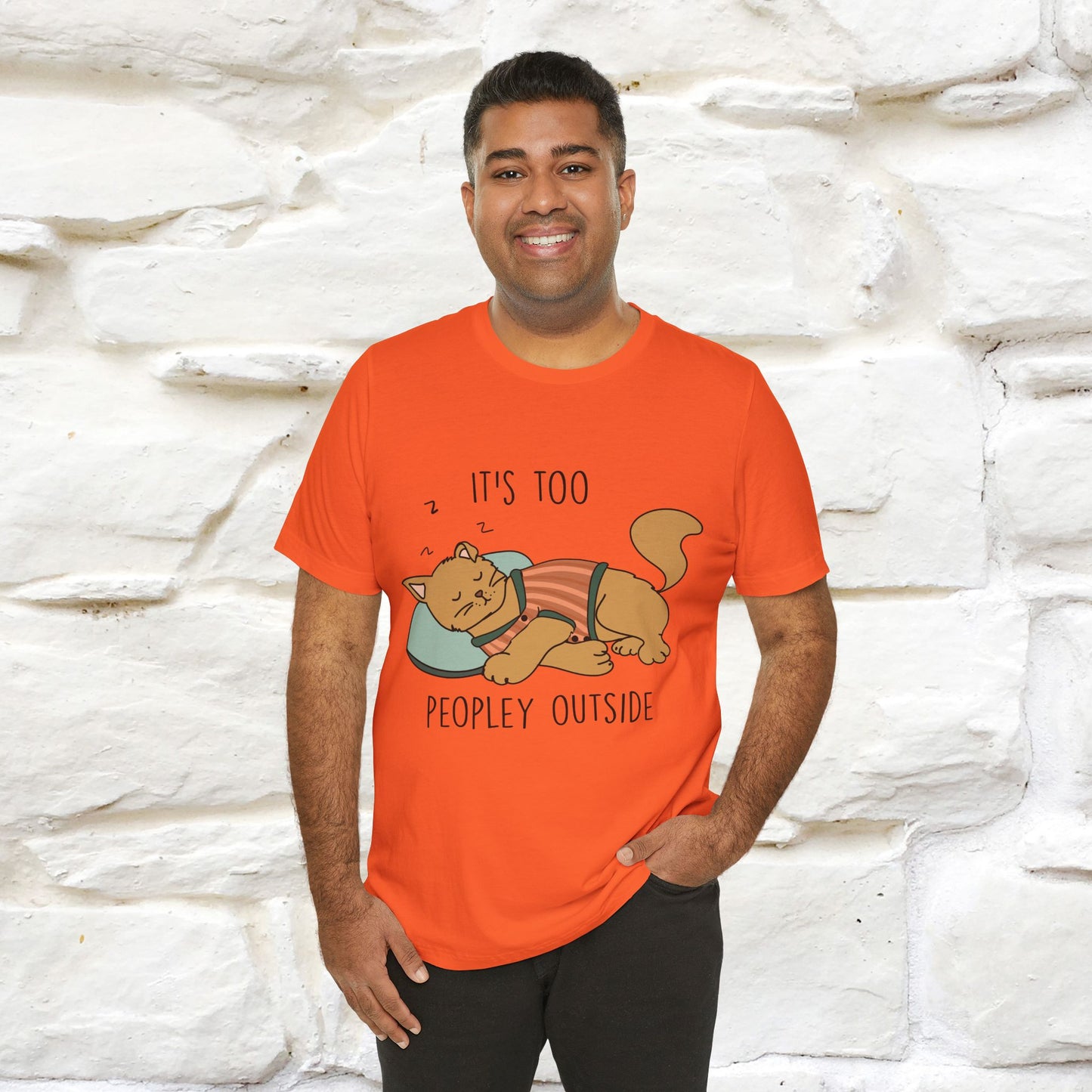 ''It’s Too Peopley Outside'' | Funny Cat T-Shirt | Nunu&Miao Studio - Nunu&Miao Studio