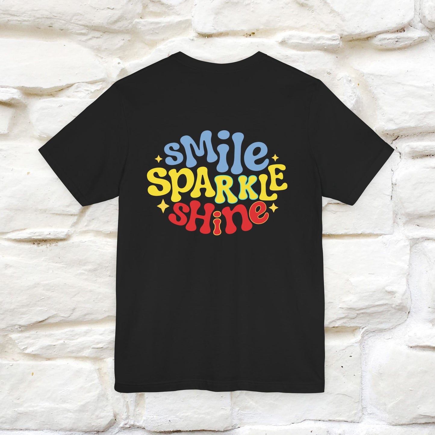"Smile, Sparkle, Shine" Cat T-Shirt | Front & Back Design | Nunu&Miao Studio - Nunu&Miao Studio