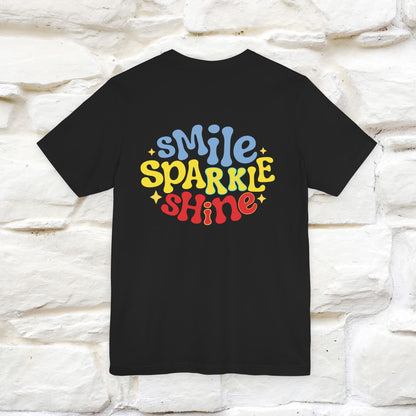 "Smile, Sparkle, Shine" Cat T-Shirt | Front & Back Design | Nunu&Miao Studio - Nunu&Miao Studio