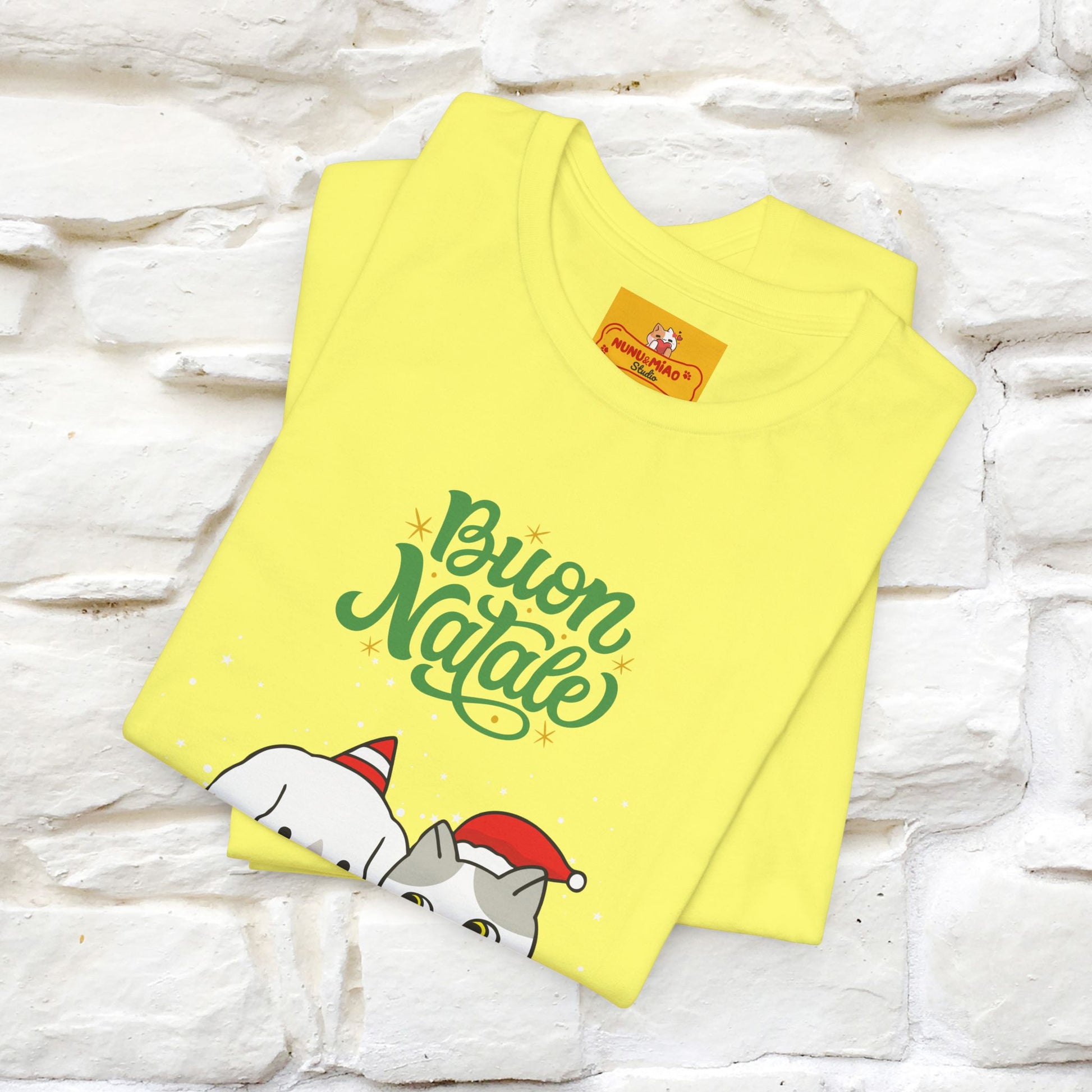 ''Buon Natale Cat and Dog'' Christmas T-shirt  | Nunu&Miao Studio - Nunu&Miao Studio