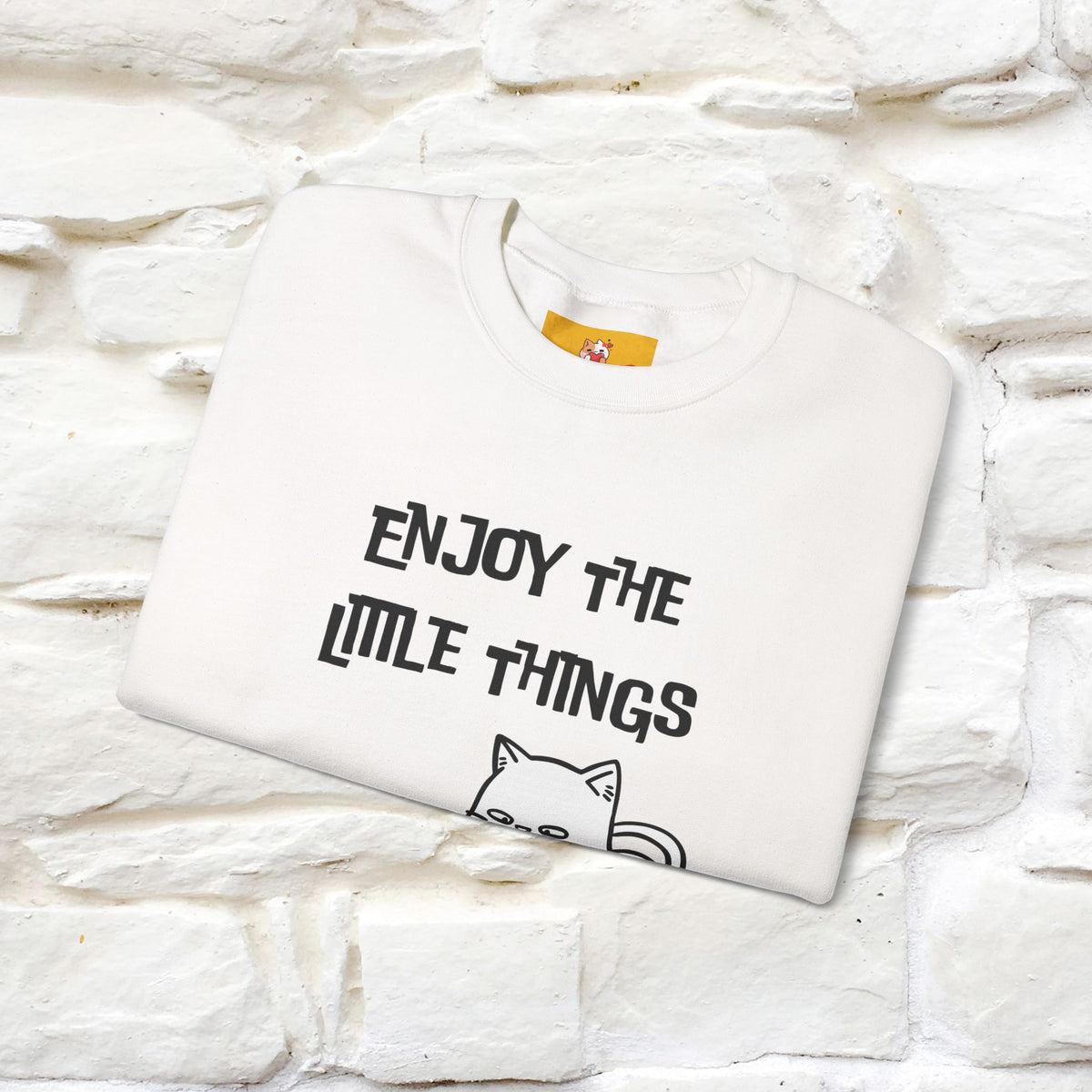 ''Enjoy the Little Things'' | Cute Cat Sweatshirt | Nunu&Miao Studio