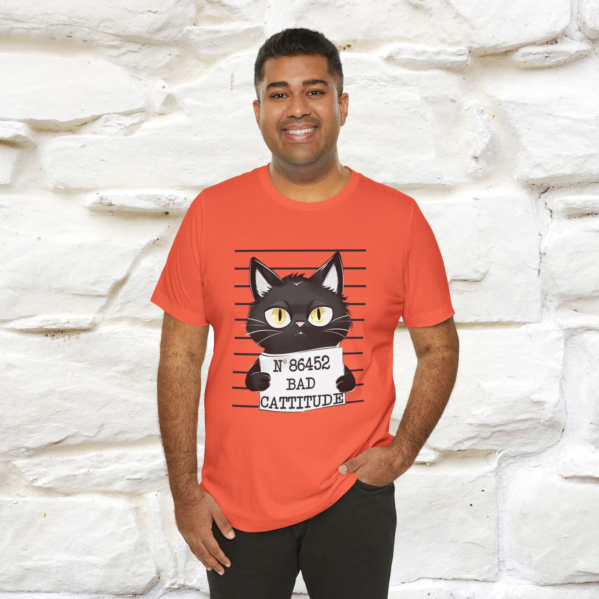 "Bad Cattitude" T-Shirt for Men & Women | 100% Cotton* - Nunu&Miao Studio