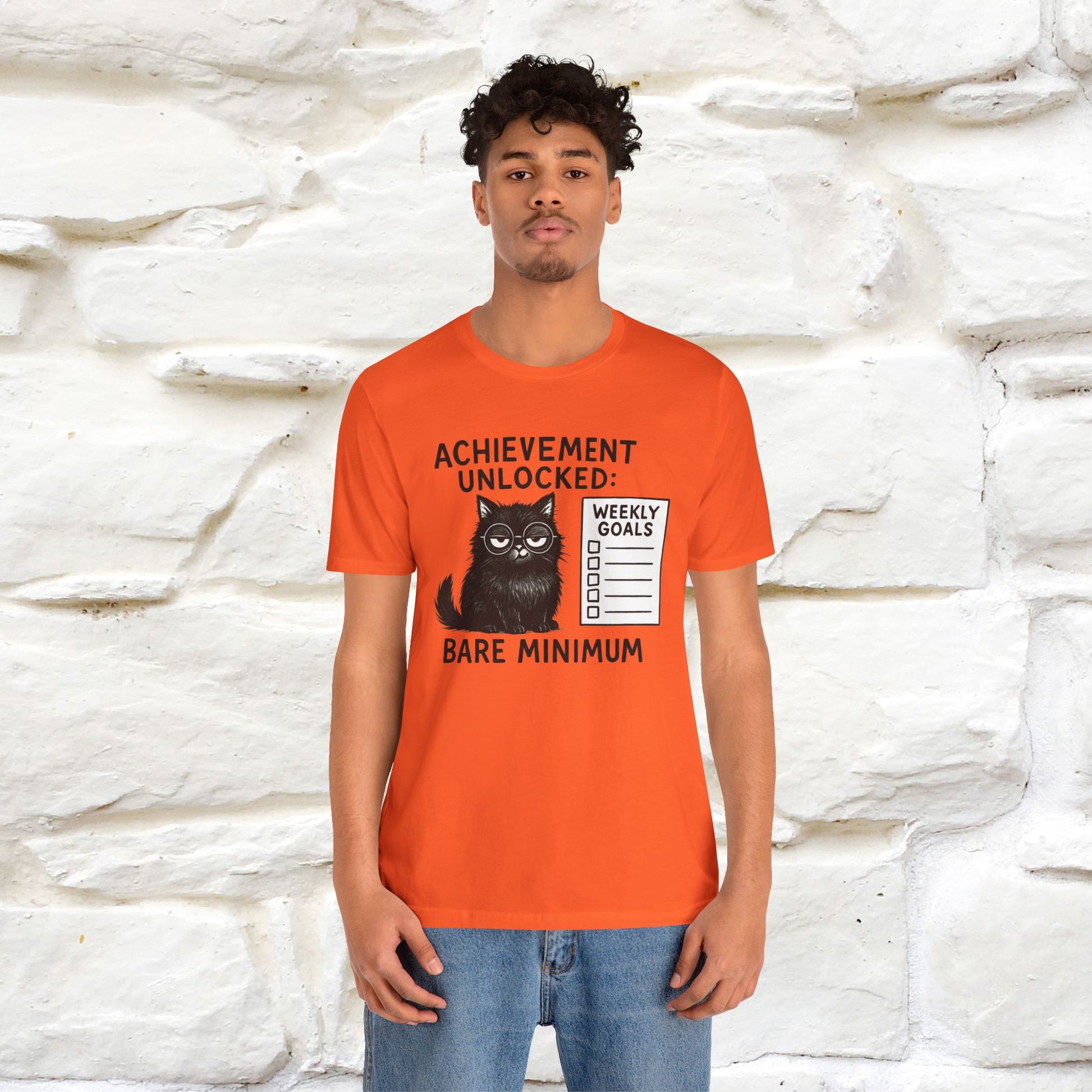"Achievement Unlocked Bare Minimum." |Cat T-Shirt | Nunu&Miao Studio - Nunu&Miao Studio
