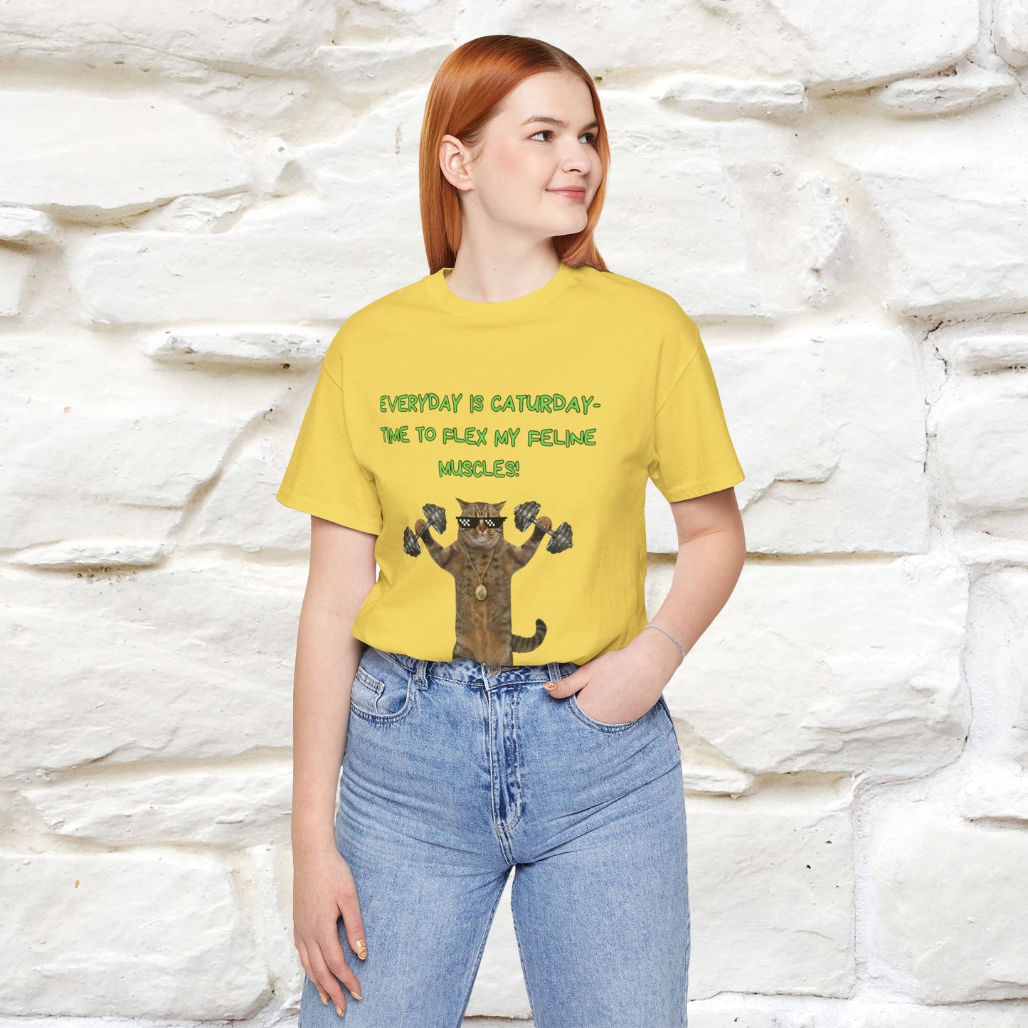 "Everyday Is Caturday – Flex My Feline Muscle"| Funny Cat T-Shirt  |Nunu&Miao Sudio - Nunu&Miao Studio