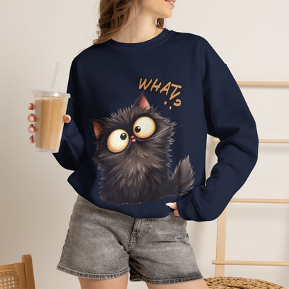 "What'' |Cat Sweatshirt | Nunu&Miao Studio