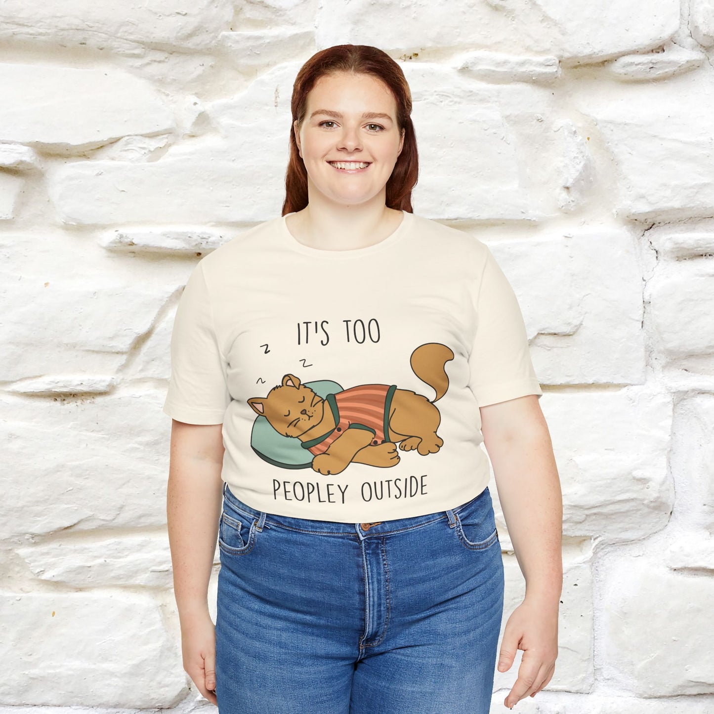 ''It’s Too Peopley Outside'' | Funny Cat T-Shirt | Nunu&Miao Studio - Nunu&Miao Studio