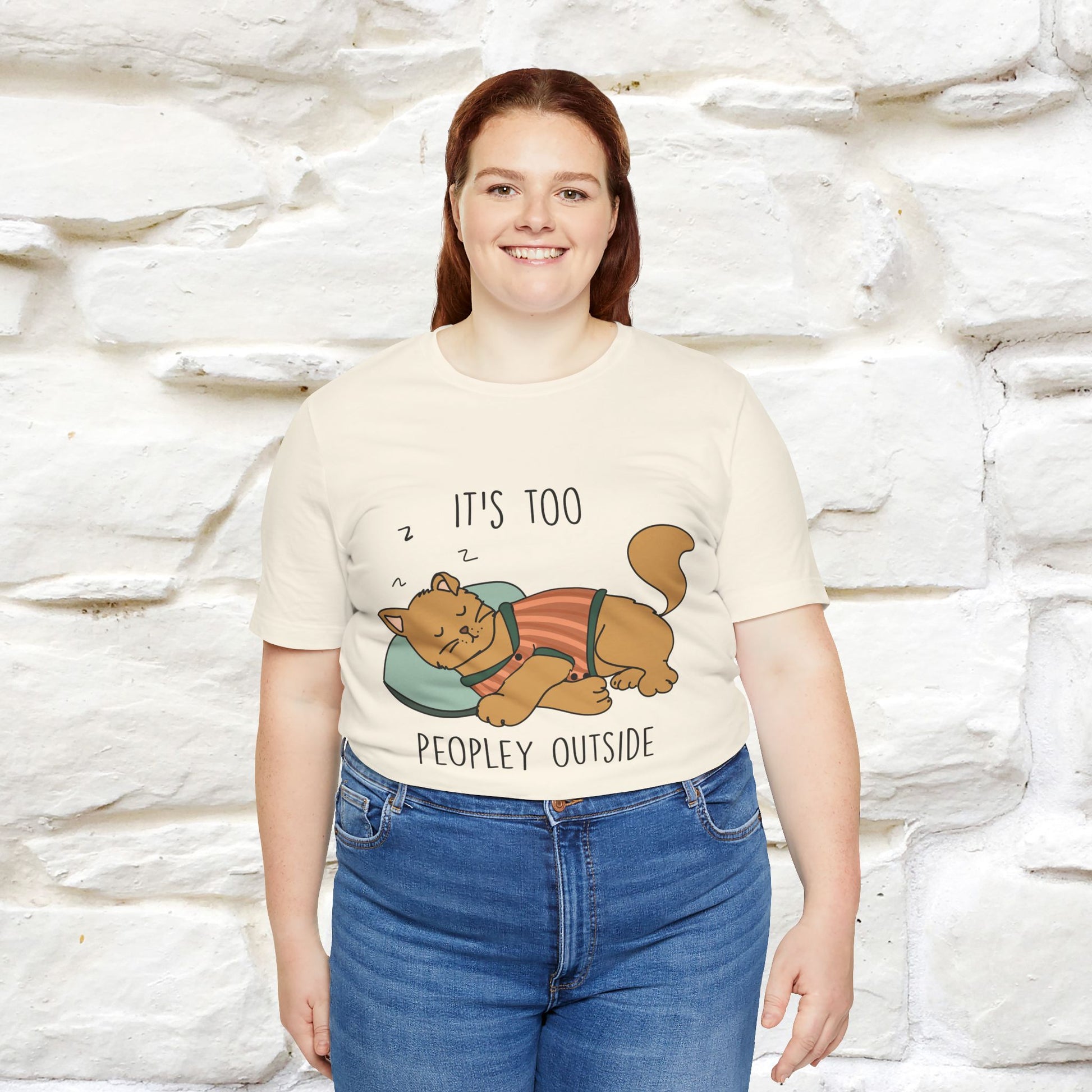 ''It’s Too Peopley Outside'' | Funny Cat T-Shirt | Nunu&Miao Studio - Nunu&Miao Studio
